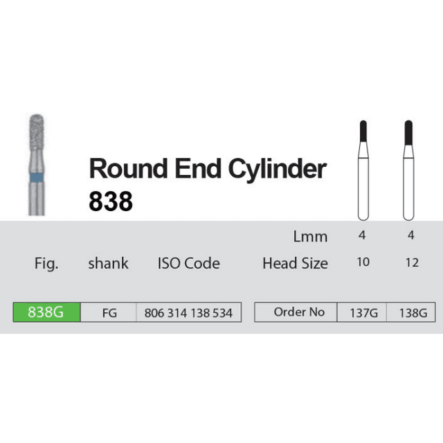 فرز الماسی Round End Cylinder 838