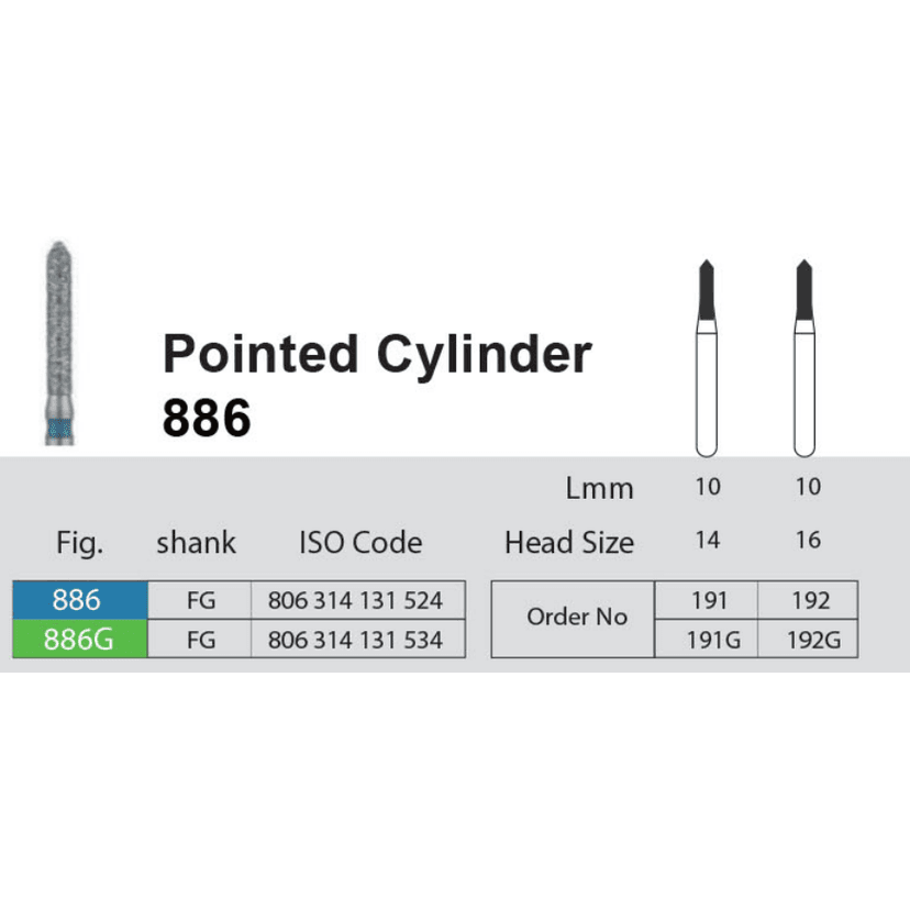 فرز الماسی Pointed Cylinder 886